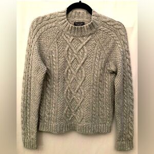 Abercrombie & Fitch Gray Cable Knit Pullover Fishermale WomensSweater Size XS